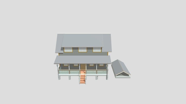 Wood Anglo Caribbean Vernacular Building 03 3D Model