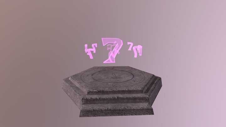 Ruin platform with floating runes 3D Model