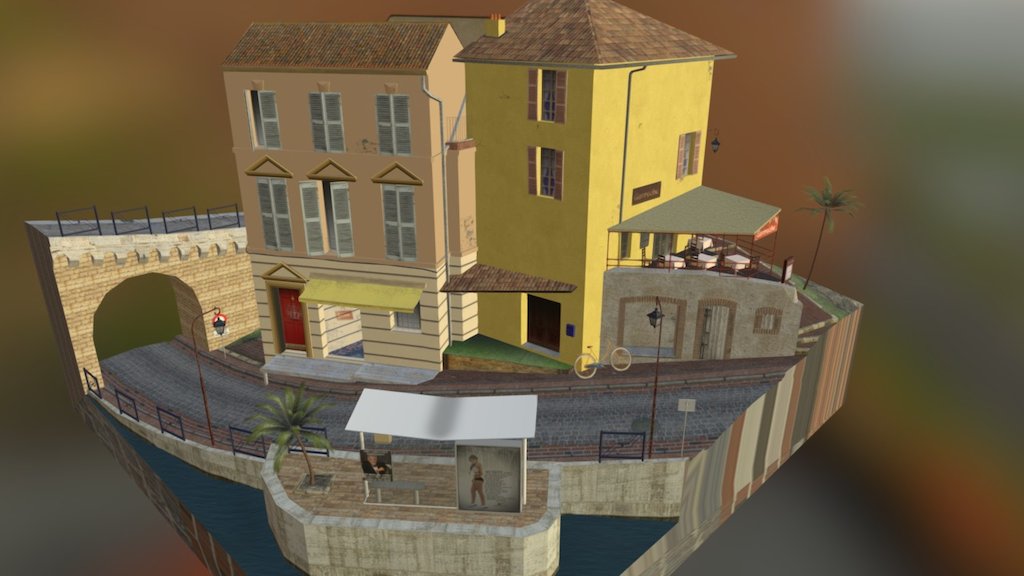 Cannes City Scene Poly — Sketchfab embed 3D viewer