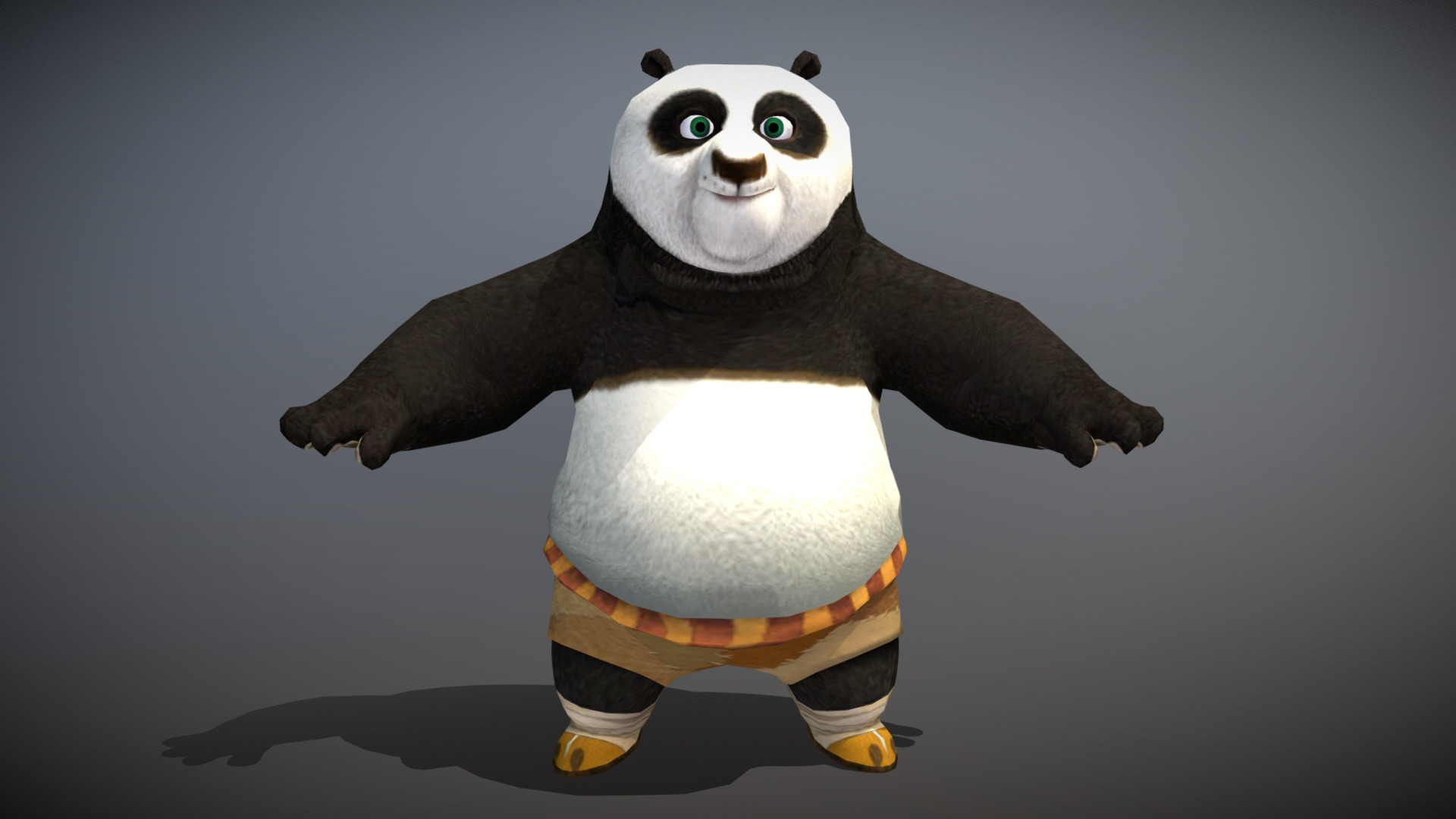 3D model Kung Fu Panda - This is a 3D model of the Kung Fu Panda. The 3D model is about a stuffed animal of a panda.