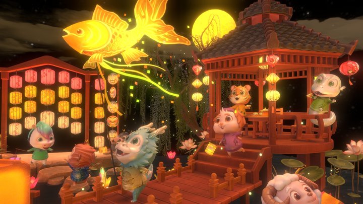 Mid-Autumn Festival Party 3D Model