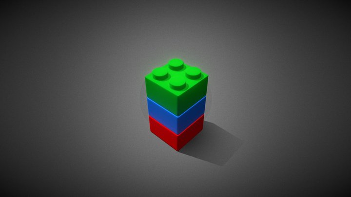 RGB lego cubes 3D Model