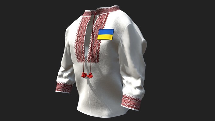 Support Ukraine collection. Oversized shirt 3D Model