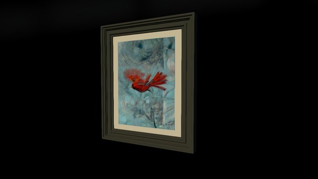 Red Cardinal snowing in Winter 3D Model