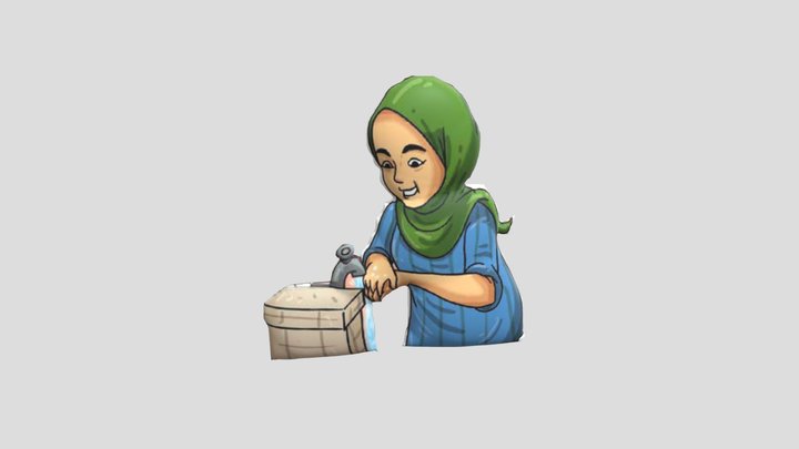 WUDHU (Membasuh Sela-Sela Jari Tangan) 3D Model