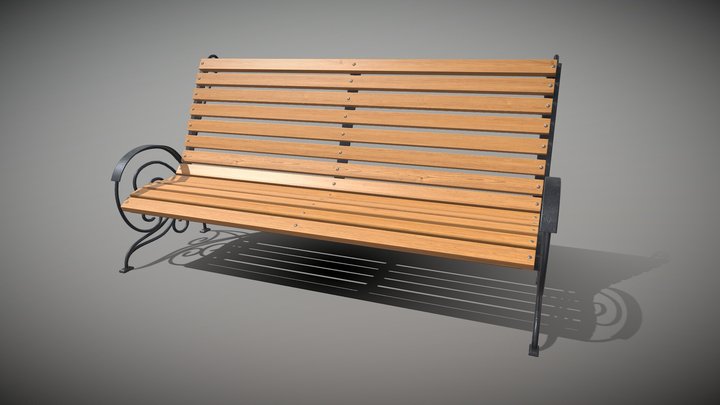 Classic Garden Bench – Gratis 3D-model STL