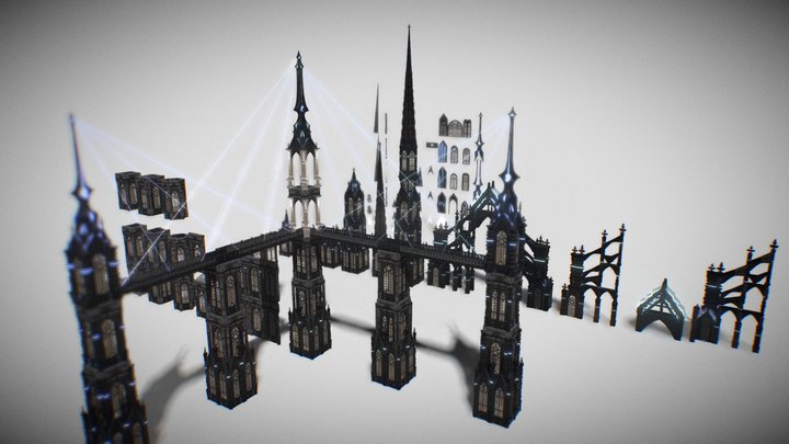 Sci-Fi Gothic Building For Aria Pack 2.0 – Gratis 3D-model STL