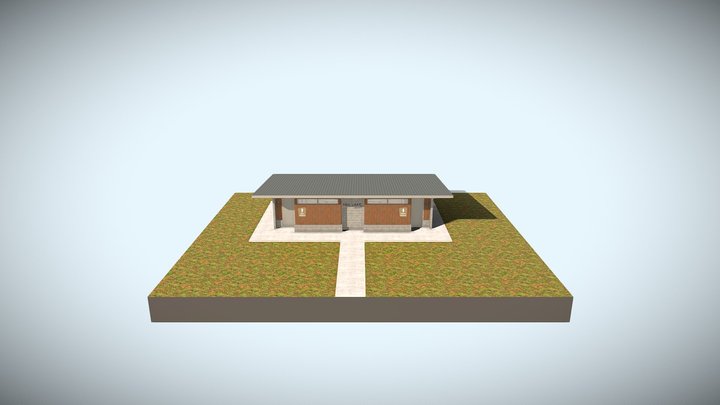 Traditional restroom and showers 3D Model