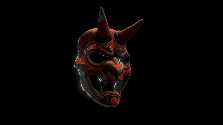 Samurai Mask Sketch 3D Model