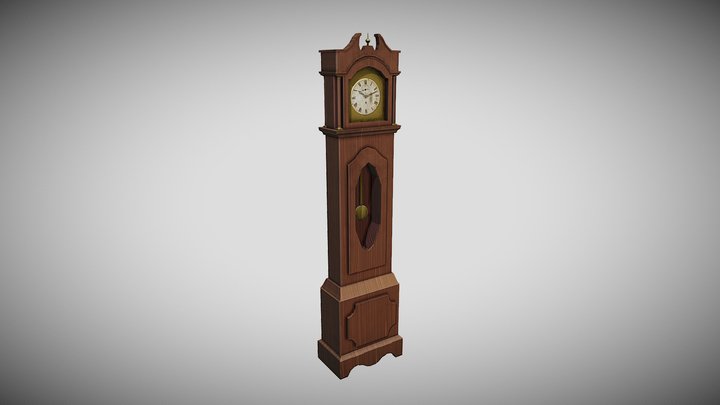 Old Grandfather clock 3D Model