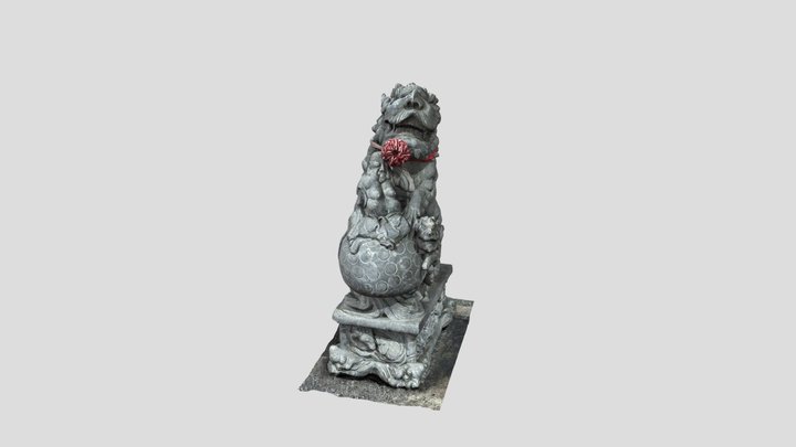余慈爺廟左石獅 3D Model