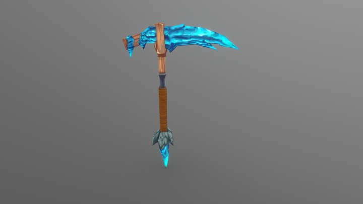 Stylized Low poly Pickaxe 3D Model