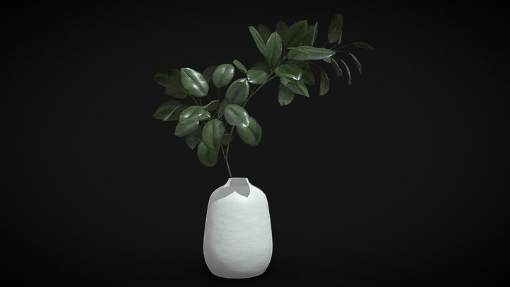 Tree Branch In Vase II 3D Model
