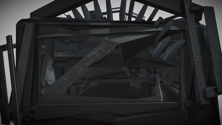 Titan TV Man fully smashed head 3D Model