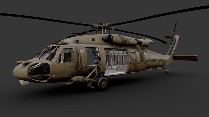 Sikorsky UH-60 Black Hawk US Army 3D Model