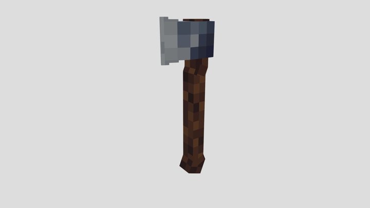 Voxel Iron Axe 3D Model