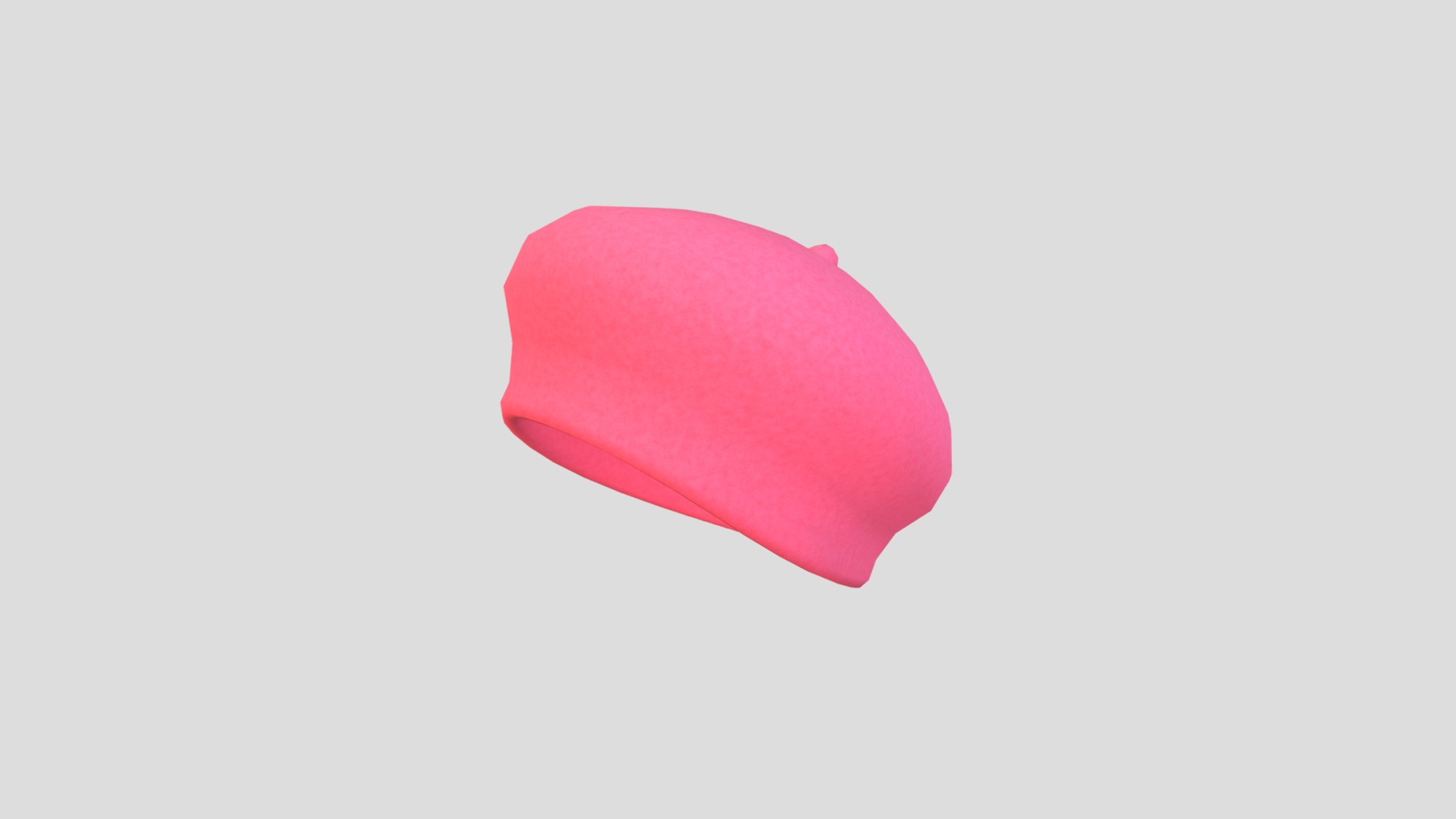3D model Wool Beret Hat - This is a 3D model of the Wool Beret Hat. The 3D model is about a pink heart on a white background.