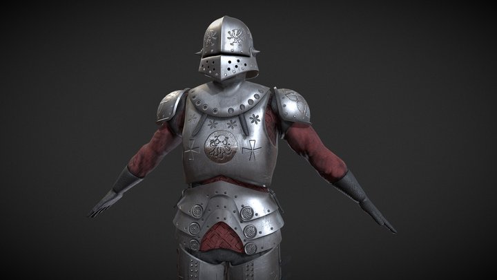 Gothic Knight Feudal Fantasy Armor 3D Model