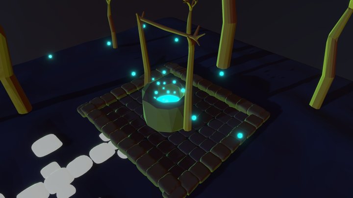 Water Well Low Poly 3D Model