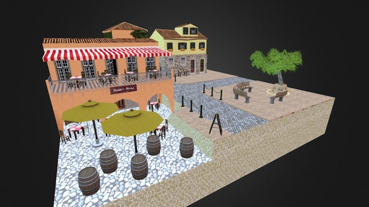 Italian CityScene 1DAE08 3D Model