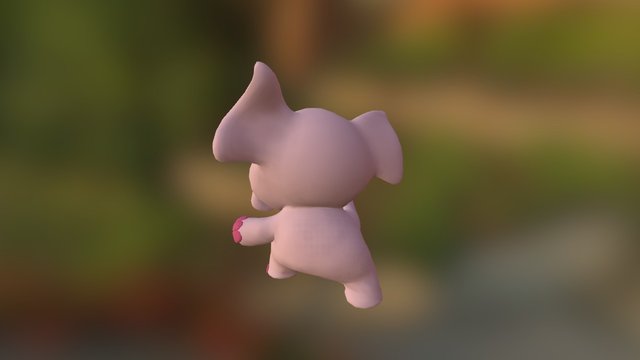 Pink Elephant doodle 3D Model