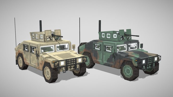 HMMWV_M2_Browning-WCA-Minecraft 3D Model
