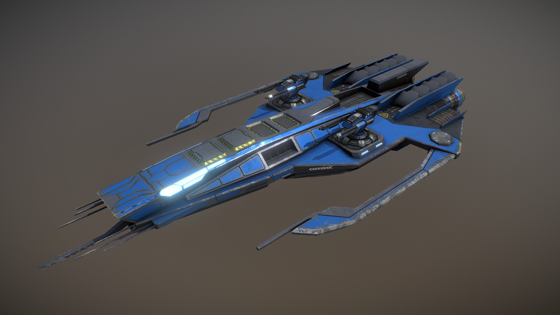 3D model Phalanx Corvette - This is a 3D model of the Phalanx Corvette. The 3D model is about a model of a space ship.