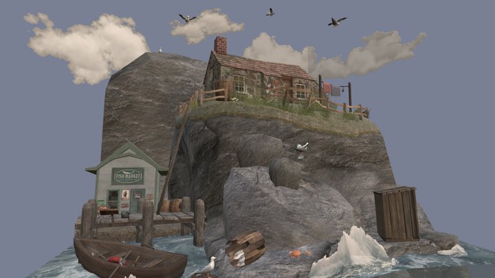 DAE Diorama - By the ocean 3D Model