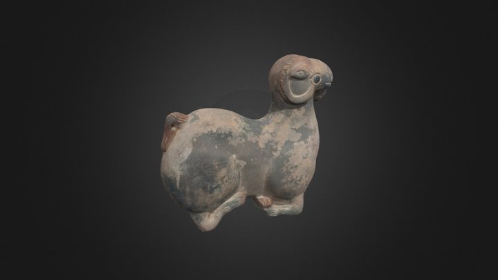 Reclining Ram, Han 漢 Dynasty 3D Model