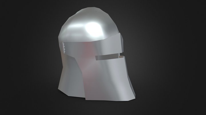 Lowpoly Barbute Helmet With Visor – Modello 3D gratuito STL