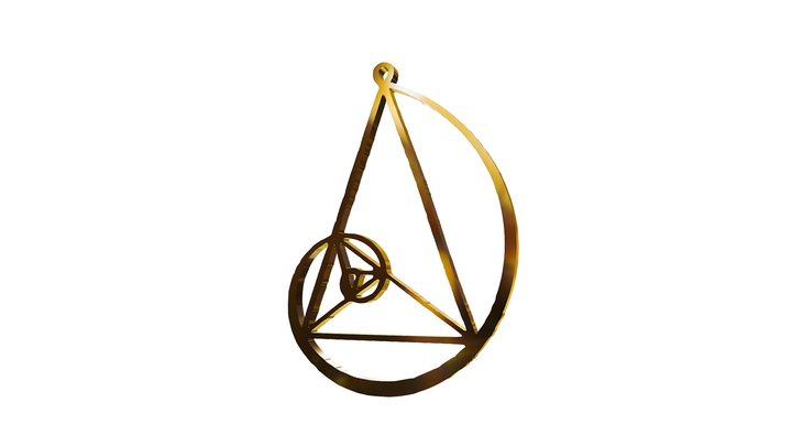 Golden number pendant 3D Model