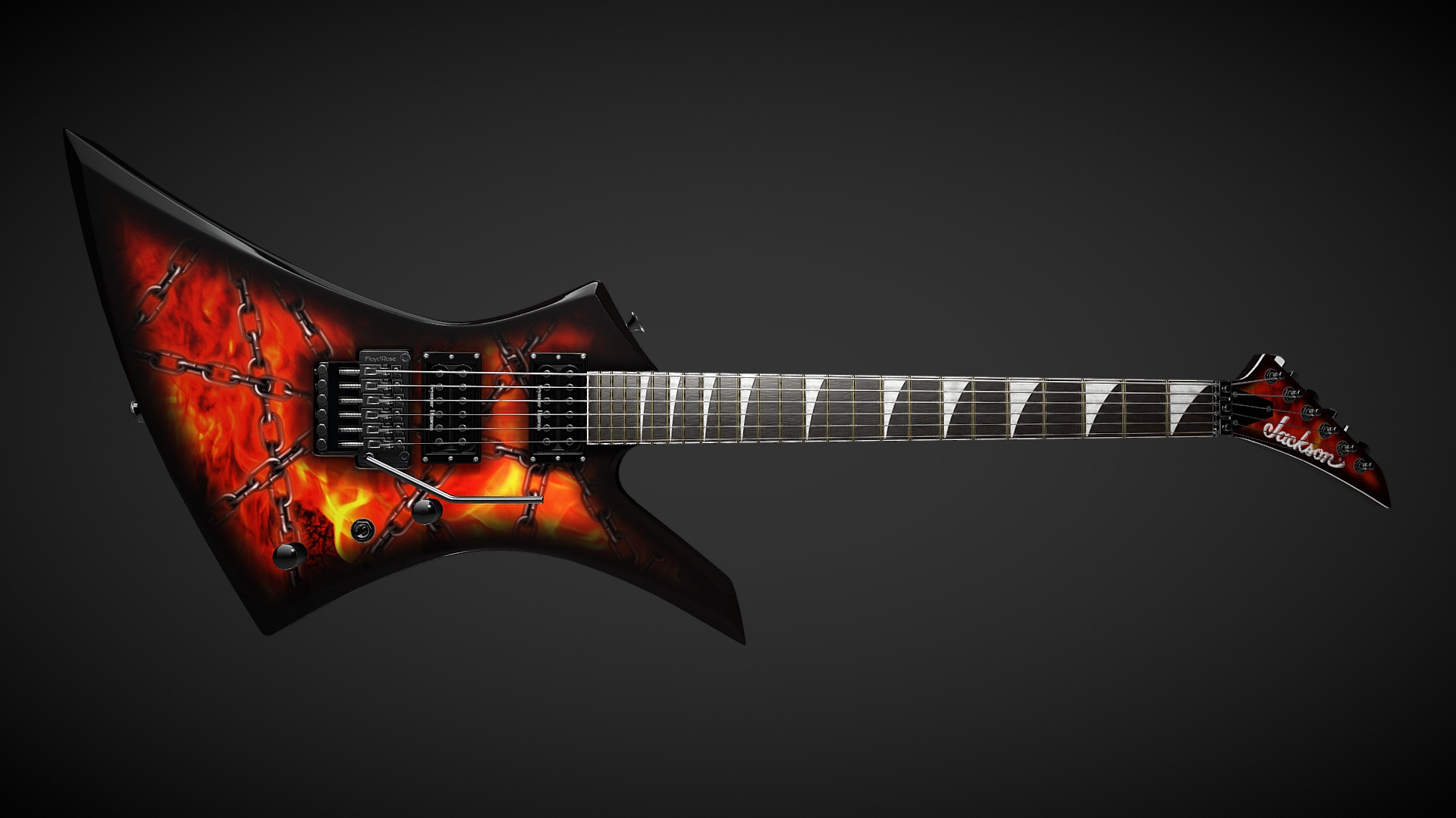 3D model Electric guitar Jackson Kelly skin2 - This is a 3D model of the Electric guitar Jackson Kelly skin2. The 3D model is about a guitar with a guitar.