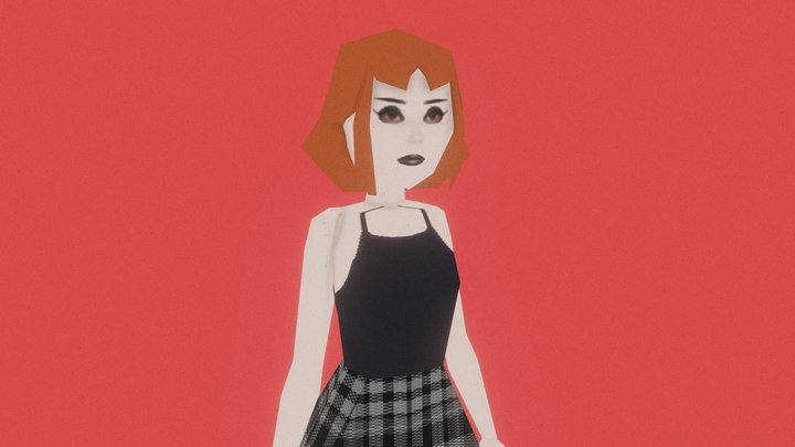 Low Poly Female Character 3D Model