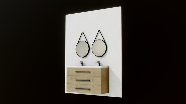 Bathroom Scene Assembly 3D Model