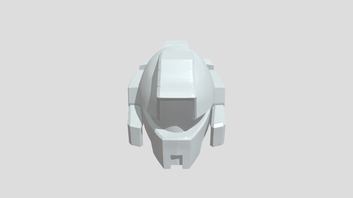White helmet with green visor 3D Model