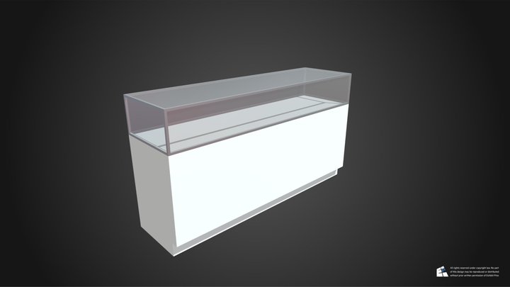 6 Ft Quarter View Glass Display Case 3D Model