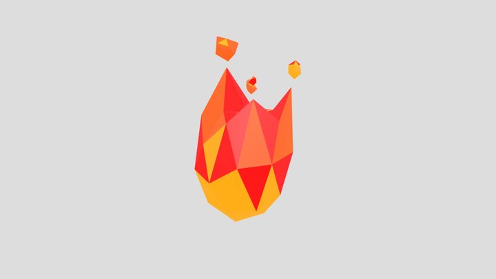 Low Poly Fire 3D Model