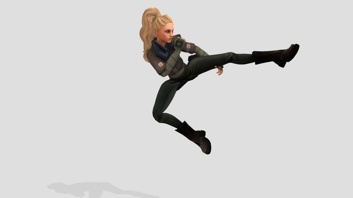 Combat - Jumping Kick 3D Model