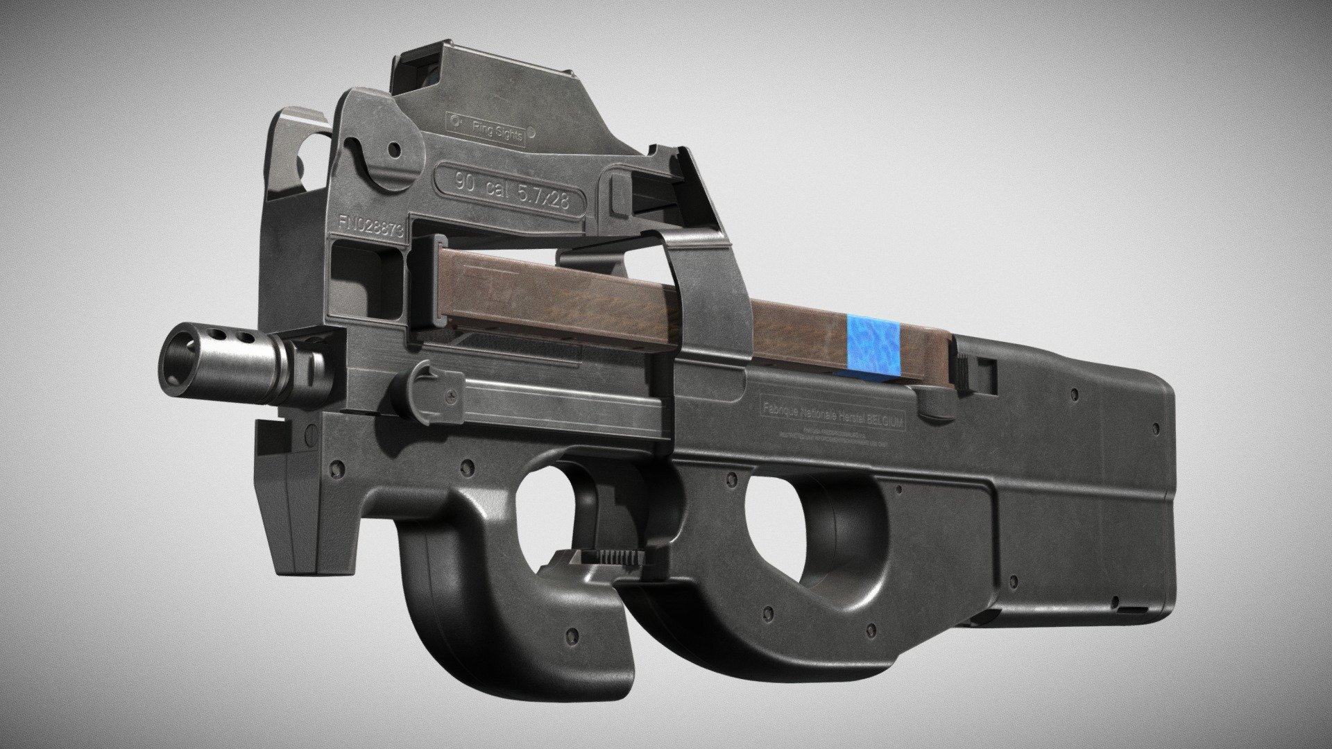 FN P90 Submachine Gun - 3D model by Robert Monroe