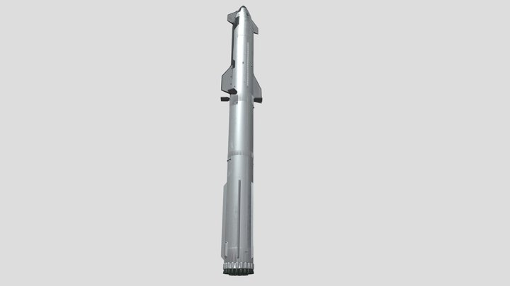 Spacex Starship Ship 24 & Booster 7 V4 3D Model