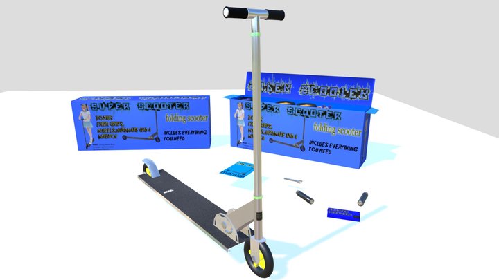 Simple Scooter set dl 3D Model