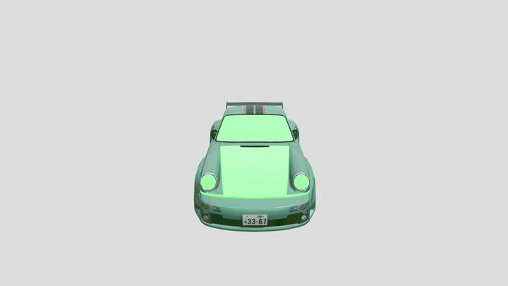 Porsche 964 LBWK widebody Neon 3D Model