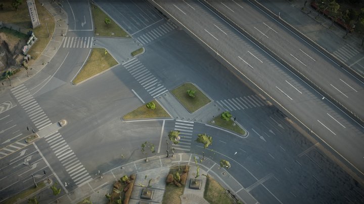 T-junction, overpass, fast road – Gratis 3D-model STL