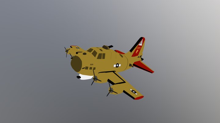 Cartoon Bomber 3D Model