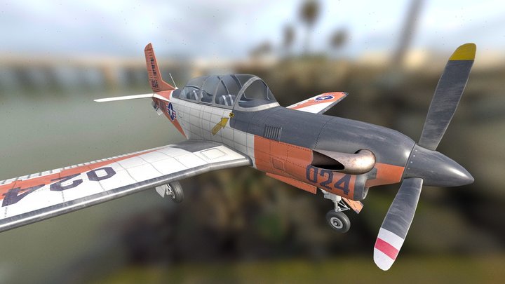 Beechcraft T-34 3D Model