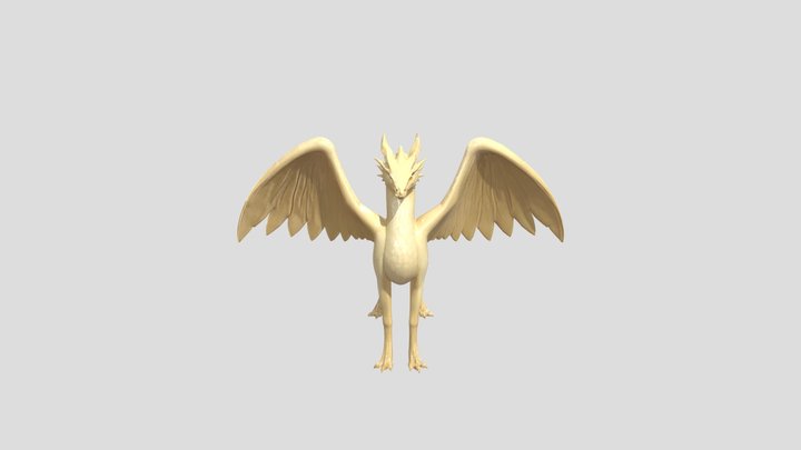 standing dragon with wings spread 3D Model