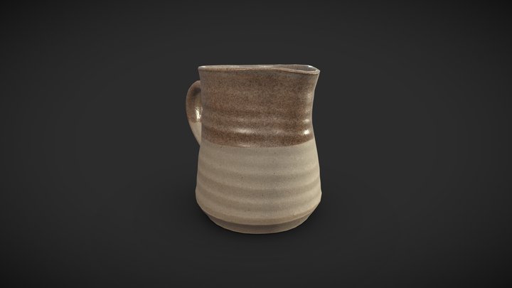 Half-Glazed Stoneware Jug 3D Model