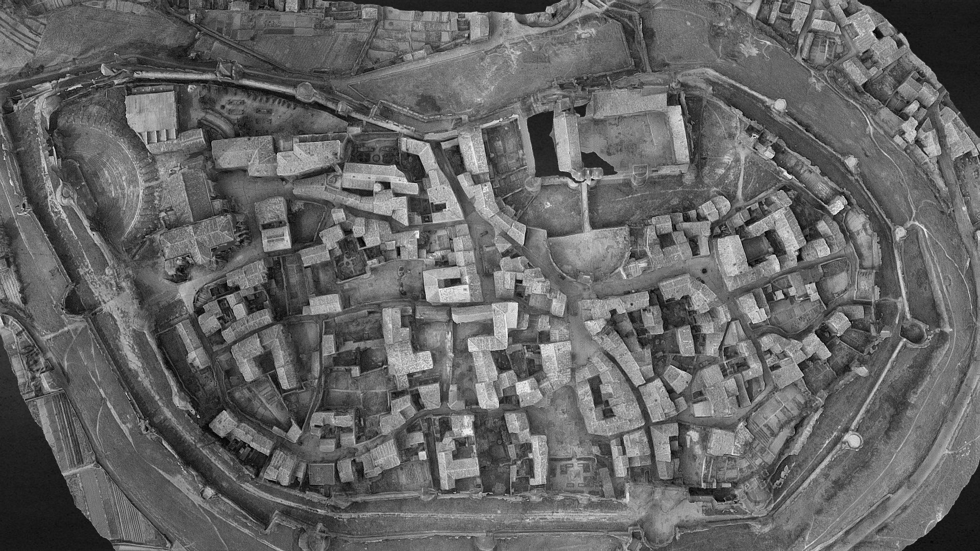Carcassonne 3D en 1955, images IGN