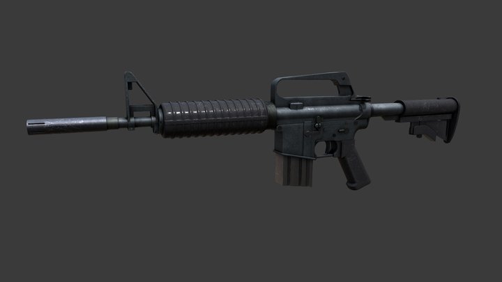 Colt xm177e1 Game Asset 3D Model