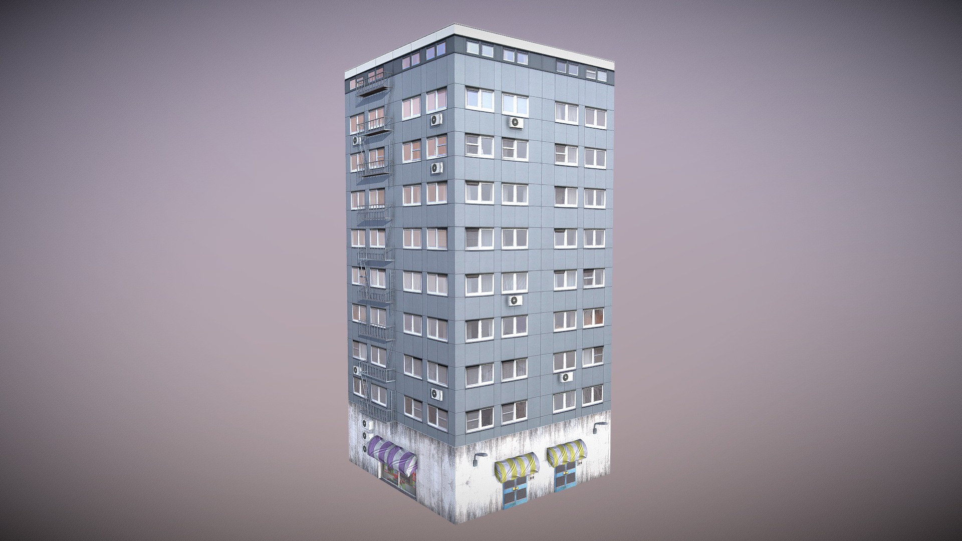3D model Modern Building 7 - This is a 3D model of the Modern Building 7. The 3D model is about a tall building with many windows.